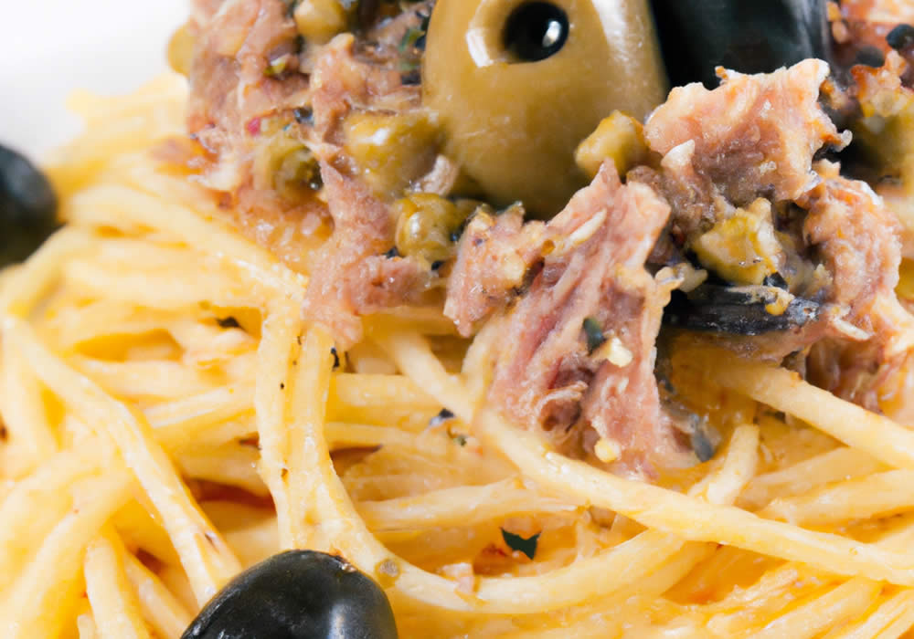 Spaghetti con tonno e olive - Sapori e Sfizi