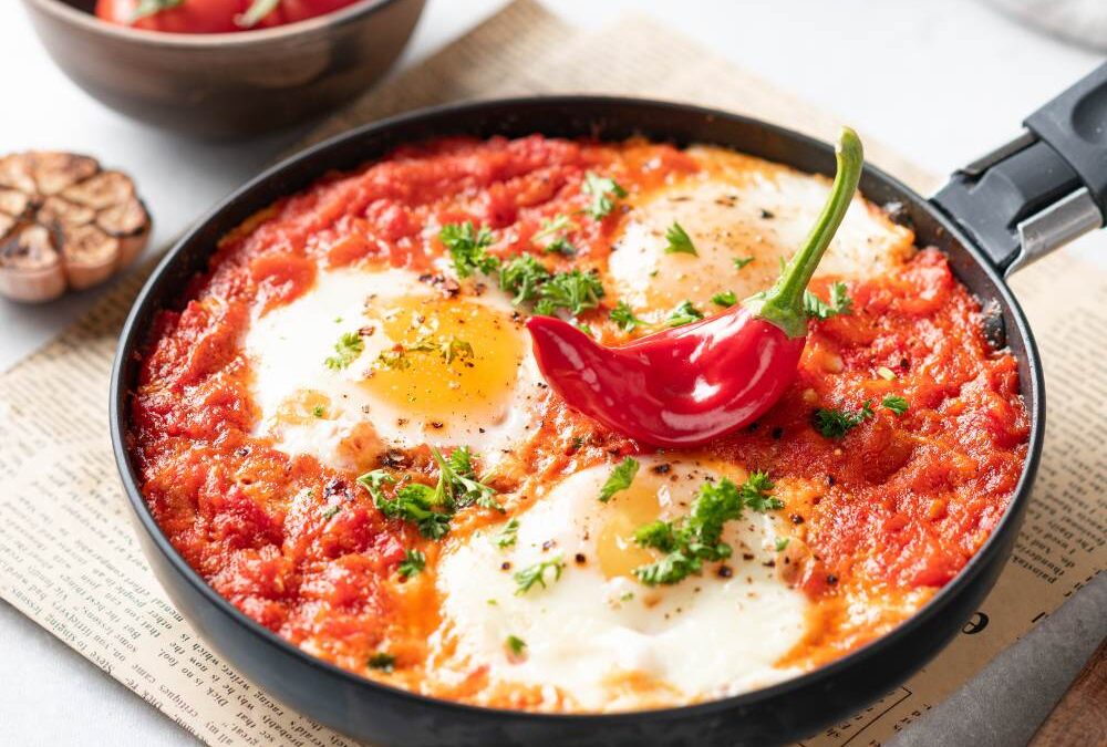 Uova al Tegamino con Pomodoro e Basilico